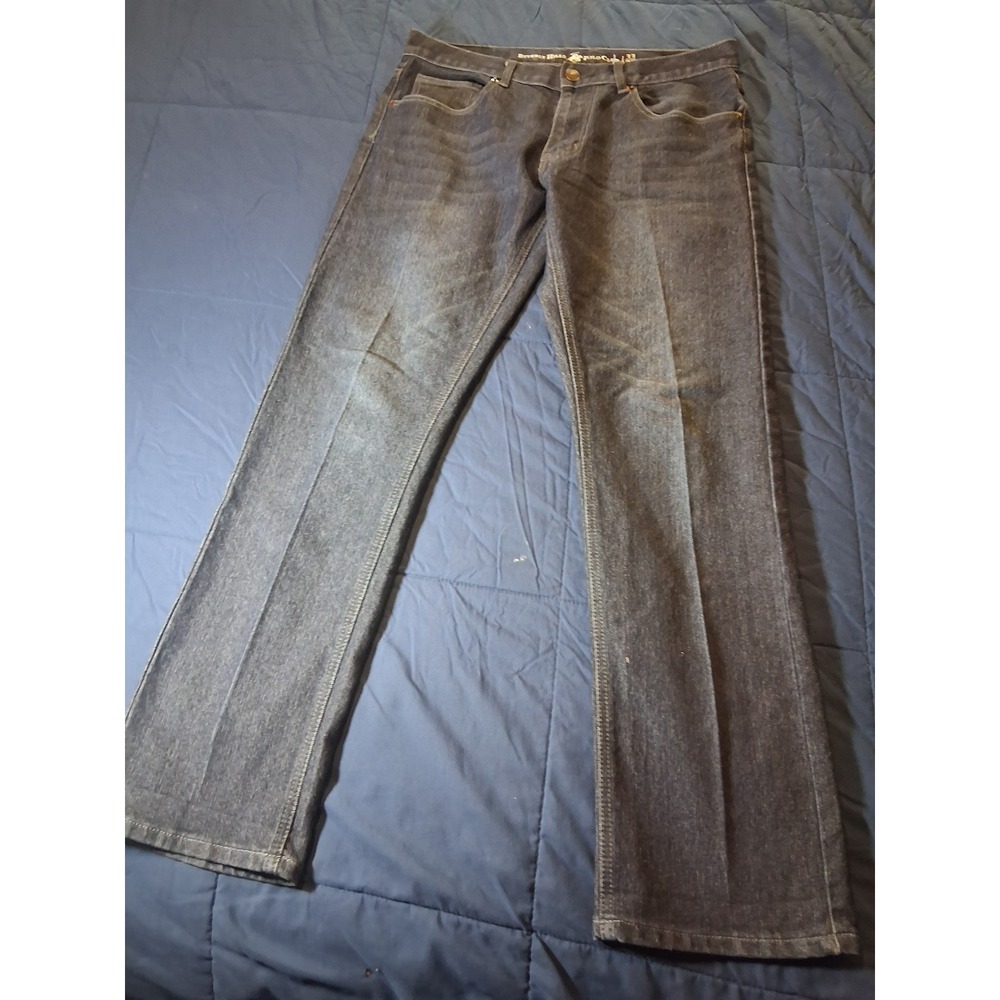 Beverly Hills Polo Club Mens Dark Wash Straight Leg Jeans Indigo Blue 33x32
